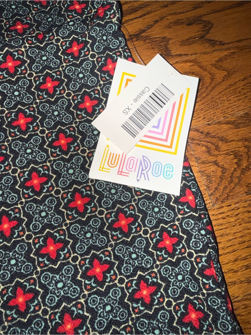 LuLaRoe Black and Red Patterned Pencil Skirt - Picture 2 of 2